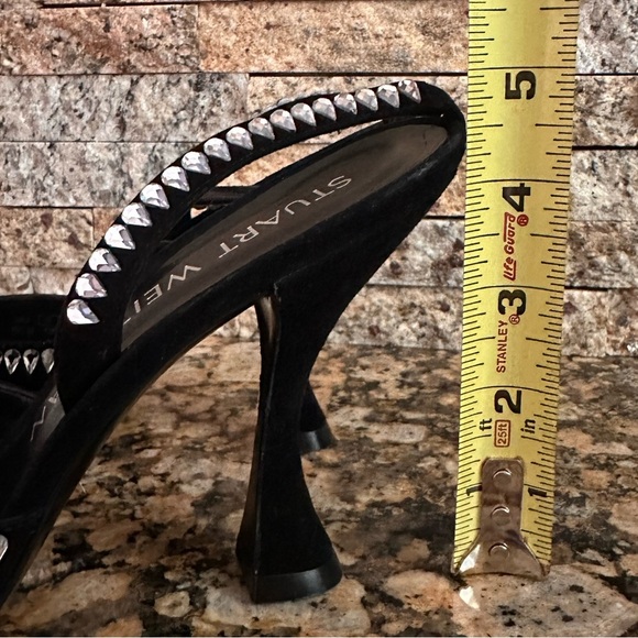 Stuart Weitzman Gemcut Xcurve 100 Slingback Pumps Women's 9.5B Black Pointed Toe - Picture 14 of 15